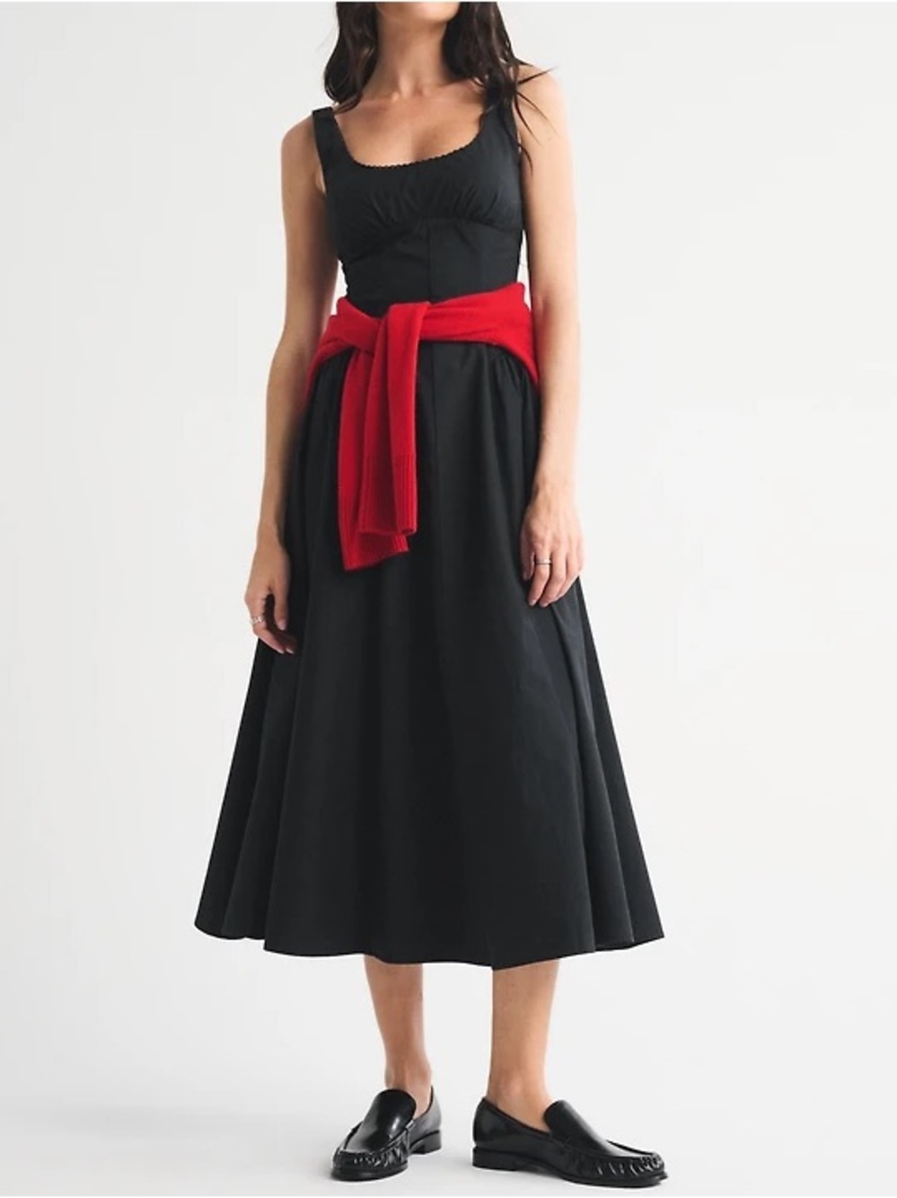 100% Cotton A&F Bra-Free Dylan Midi Dress